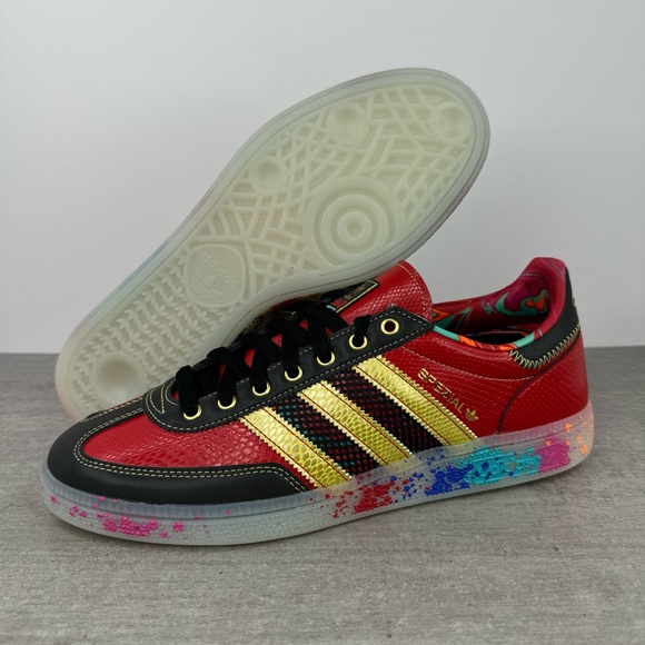 Adidas x S.E.E.D. Handball Spezial 'Scarlet Gold Paint Splatter' ID8617 Men 9 - Picture 1 of 13